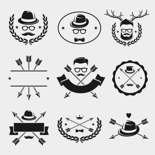 Hipster elementos y etiquetas conjunto — Vector de stock