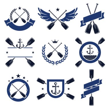 Paddle labels and elements set clipart