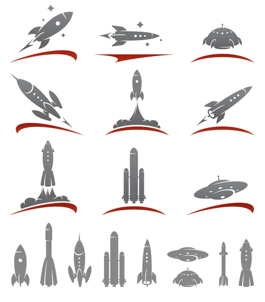 Rockets collection set — Stock Vector