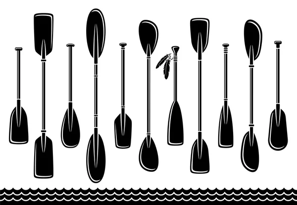 Paddles set in row — Stock Vector