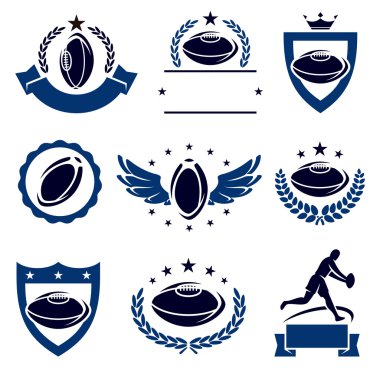 Rugby Etiketler ve simgeler kümesi