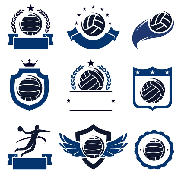 Set di etichette e icone per pallanuoto — Vettoriale Stock