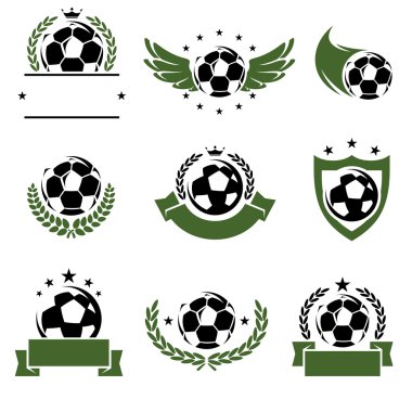 Futbol ve futbol Etiketler ve simgeler kümesi
