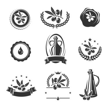 Vlack zeytin etiketleri kümesi