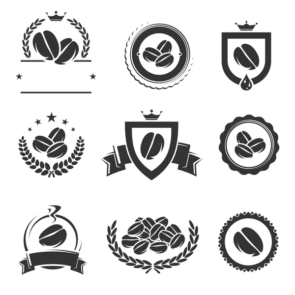 Набор кофейных ярлыков и иконок — стоковый вектор