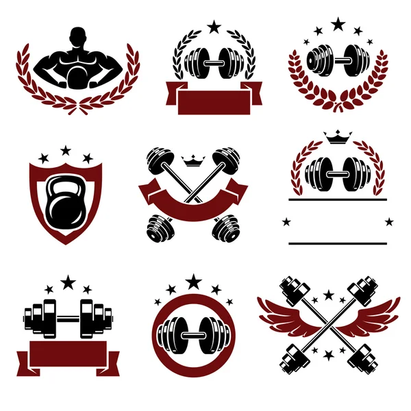 Set de etiquetas e iconos Fitness . — Archivo Imágenes Vectoriales