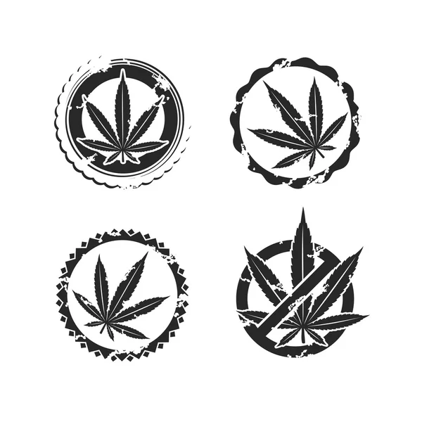 Cannabis, set de marihuana — Vector de stock