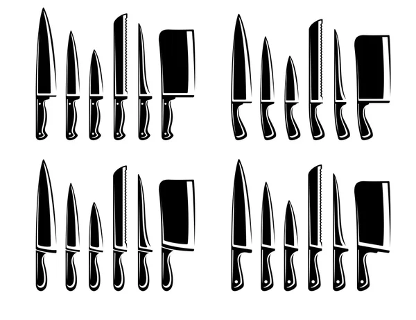 Black Knife set — Stock Vector