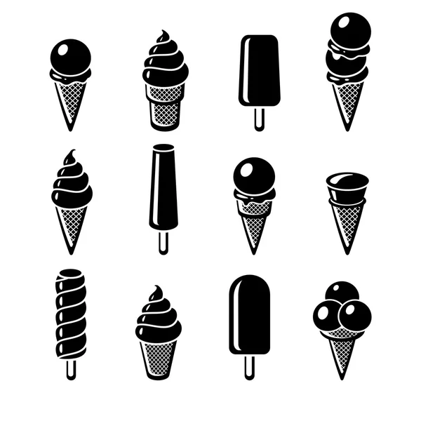Черное мороженое — стоковый вектор