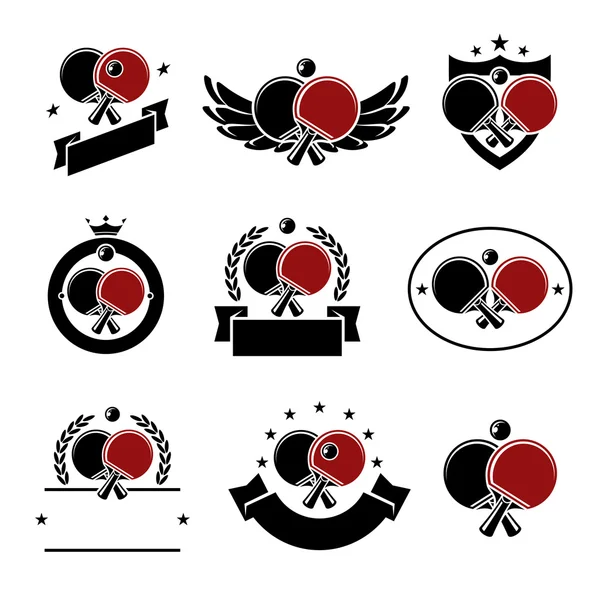 Conjunto de iconos de ping pong — Archivo Imágenes Vectoriales