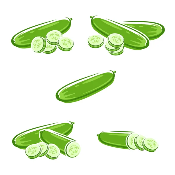 Komkommers instellen. vector — Stockvector