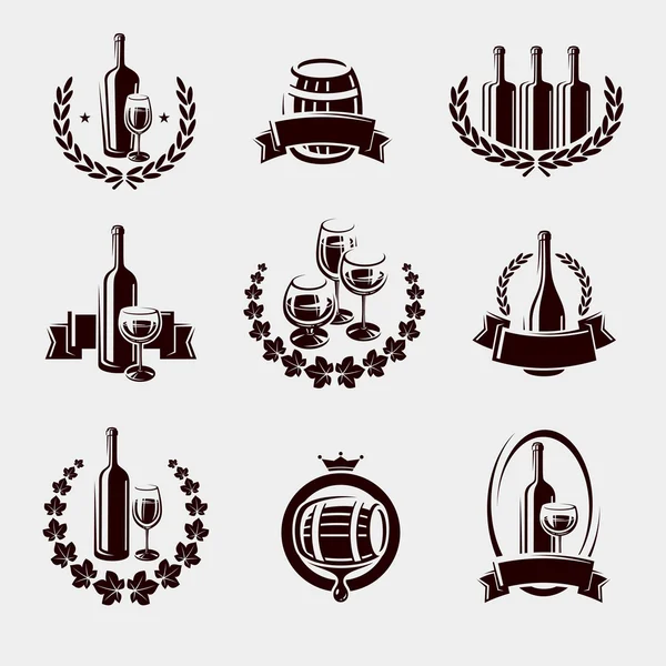 Set de etiquetas de vino. Vector — Vector de stock