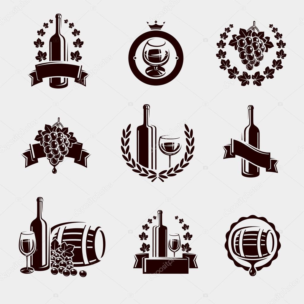 Wine labels set. Vector