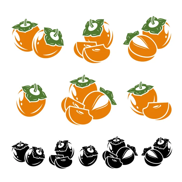 Persimmon siap. Vektor - Stok Vektor