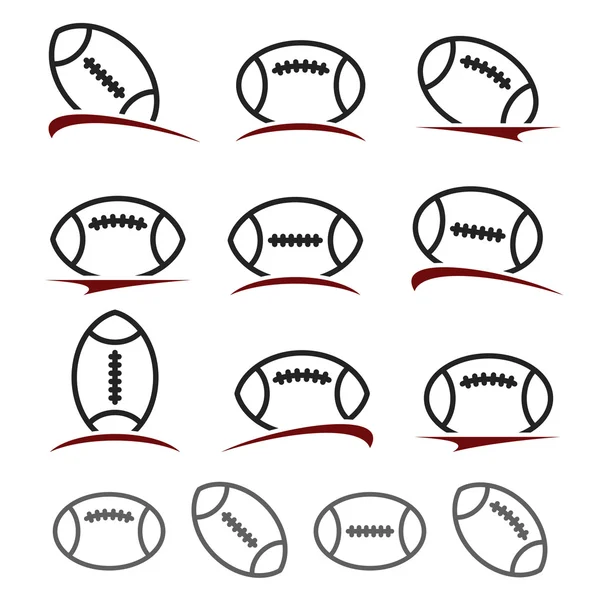Fotboll boll etiketter och ikoner set. Vektor — Stock vektor