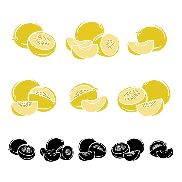 Set de melones. Vector — Archivo Imágenes Vectoriales