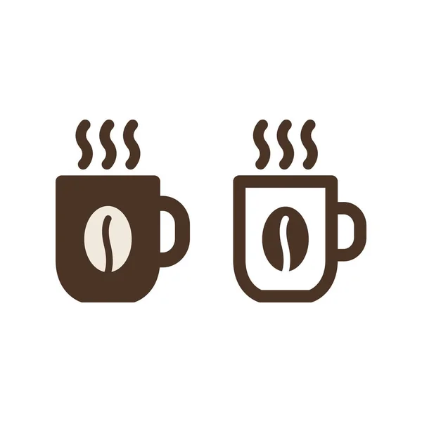 Koffiecup Vector Icoon Hete Mok Met Stoomsymbool — Stockvector