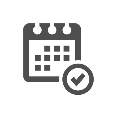 Kene sembollü veya işaretli takvim. Siyah vektör simgesi.