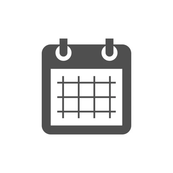 Semplice Icona Del Calendario Pagina Calendario Simbolo Vettoriale Nero — Vettoriale Stock