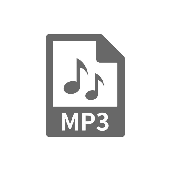 Mp3 Dateiformat Vektorsymbol Musikdatei Mit Notizen Web Taste — Stockvektor