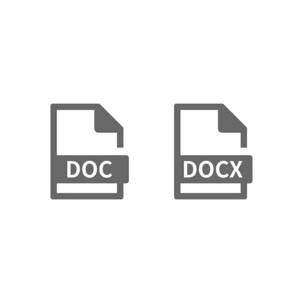 Doc和Docx文件格式矢量图标 Microsoft Word文件Web按钮 — 图库矢量图片