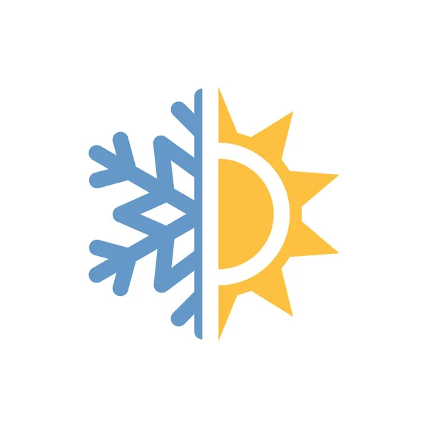 Medio Sol Copo Nieve Icono Vector Colores Símbolo Pronóstico Del — Archivo Imágenes Vectoriales