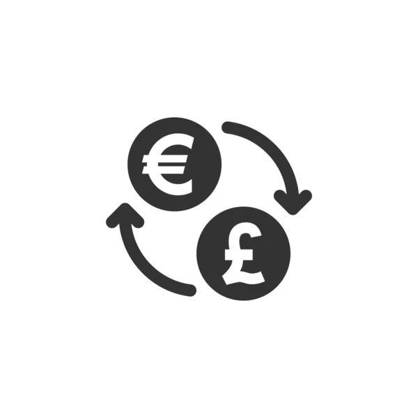 Euro Britse Pond Wisselen Vector Pictogram Geld Munt Munt Met — Stockvector