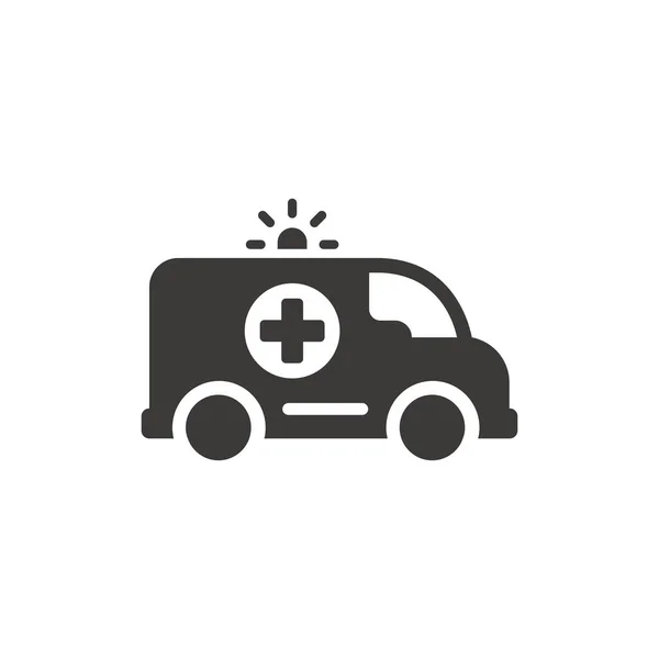 Krankenwagen Schwarzes Vektor Symbol Rettungswagen Symbol Für Medizinische Hilfe — Stockvektor