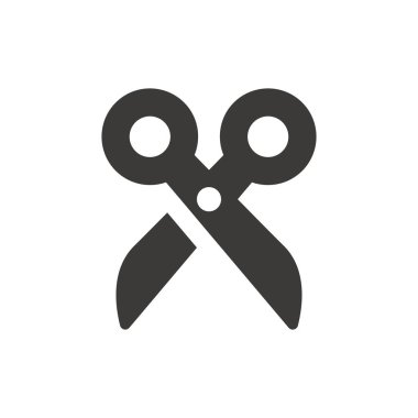 Makas siyah vektör simgesi. Basit kabartma sembolü.