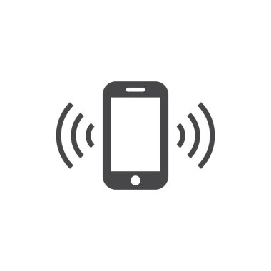 Telefon siyah vektör simgesi. Akıllı telefon sembolü.
