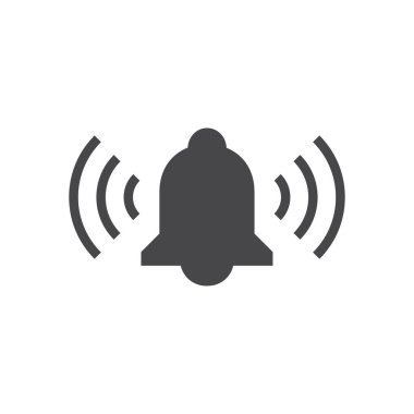 Çan siyah vektör simgesi çalıyor. Kapı zili ya da el zili sembolü.