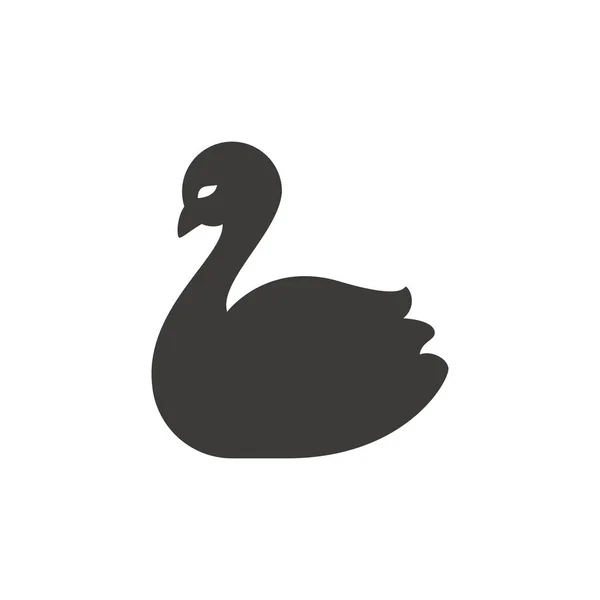 Swan Silhouette Vector Icon Black Glyph Symbol — Stock Vector