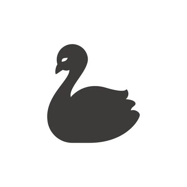 Icono Vector Silueta Cisne Glifo Negro Símbolo — Vector de stock