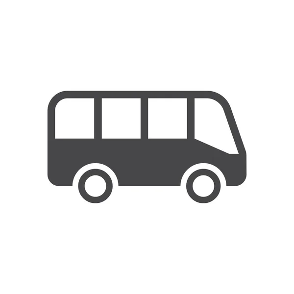 Bus Simple Icono Vector Negro Glifo Símbolo Del Autobus — Vector de stock