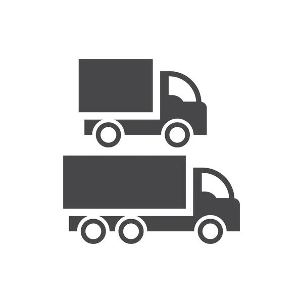 stock vector Truck or lorry black vector icon. Glyph cargo symbol set.