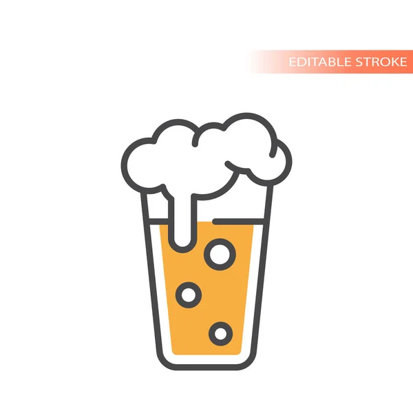 Cerveza Cerveza Con Espuma Burbujas Icono Vidrio Colorido Del Vector — Archivo Imágenes Vectoriales