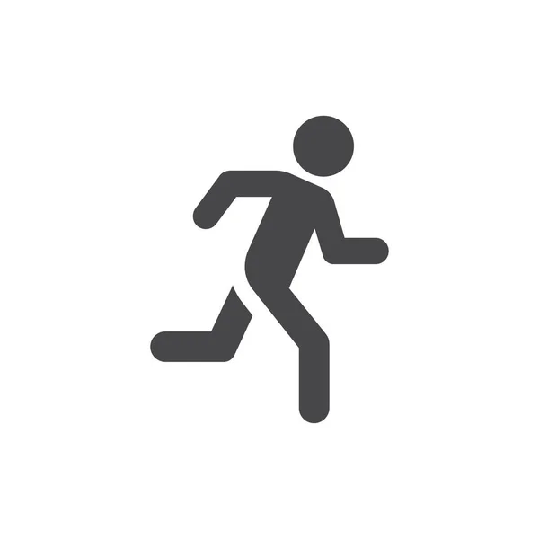 Hombre Corriendo Icono Vector Negro Persona Simple Símbolo Carrera — Vector de stock