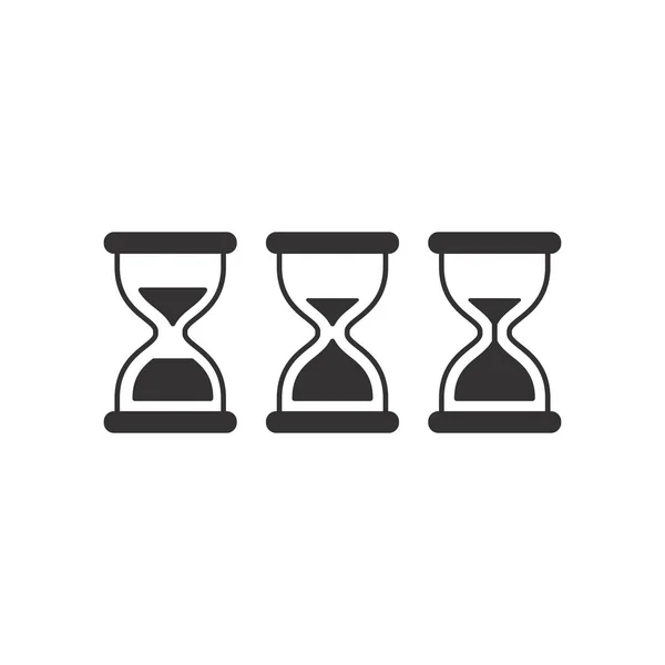 Hourglass Simple Black Vector Icon Set — 스톡 벡터