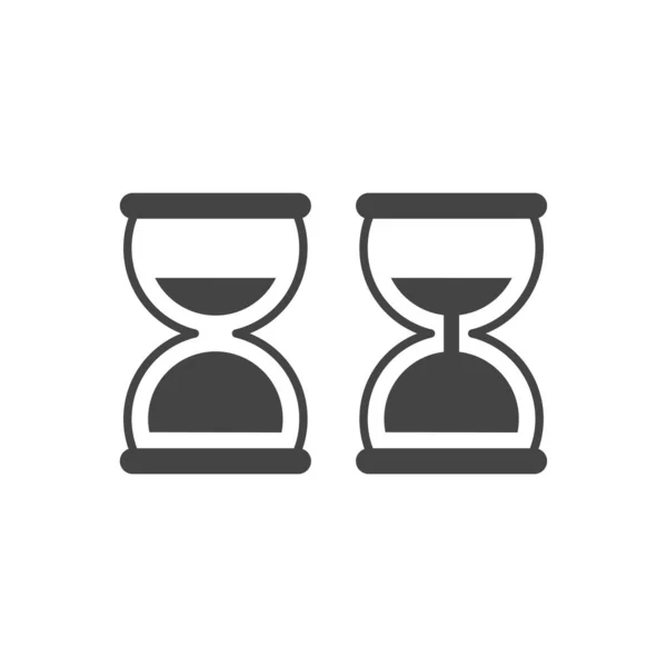 Hourglass Simple Black Vector Icon Set — 스톡 벡터