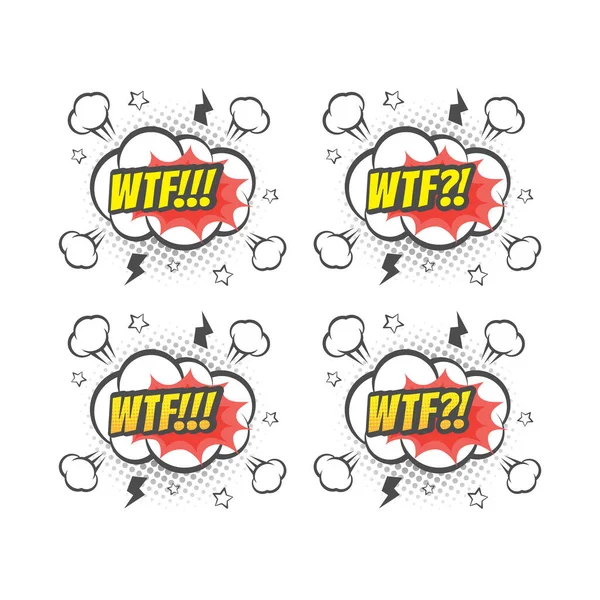 Wtf Explosion Colorful Vector Cartoon Text Lettering Comic — Stock Vector