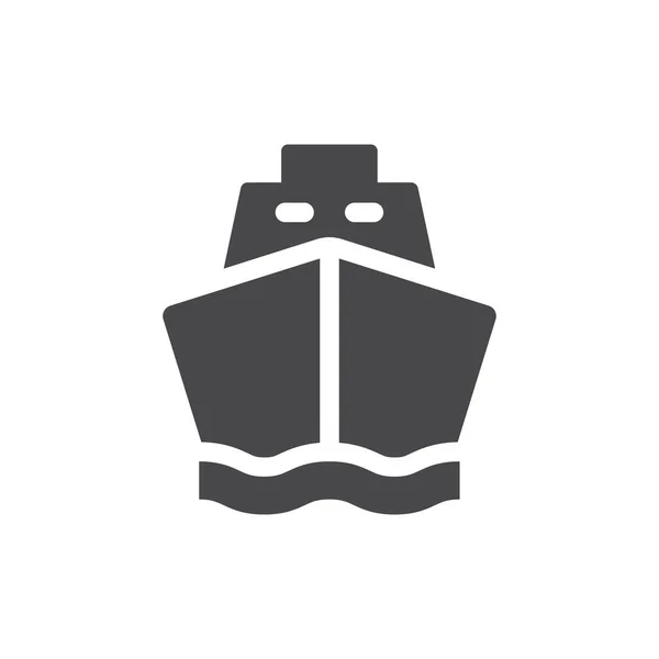 Ship Black Vector Icon Simple Cargo Boat Water Symbol — Stock Vector
