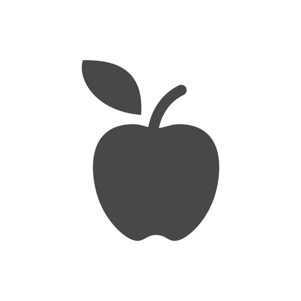 Apfel Mit Schwarzem Vektor Symbol Einfaches Vegetarisches Glyphen Symbol — Stockvektor