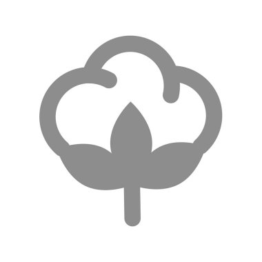 Pamuk vektör simgesi. Tekstil, malzeme ve kumaş sembolü.