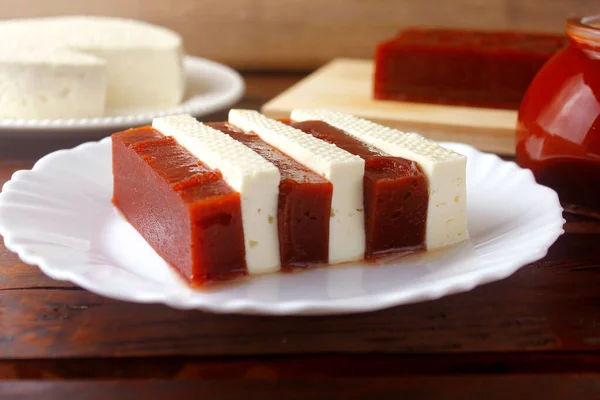 Dulces Guayaba Con Queso Minas Goiabada Con Queso Postre Brasileño — Foto de Stock