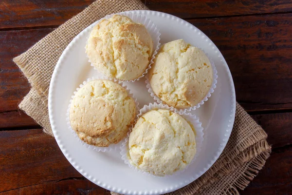 Brevidade Pastel Dulce Brasileño Tradicional Hecho Almidón Yuca Plato Una — Foto de Stock