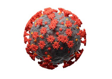 Coronavirus, sars-cov-2, beyaz arka planda covid-19 izole edicisi. 3B görüntüleme