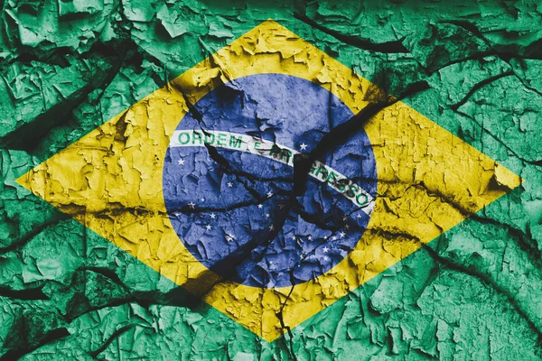 Bandeira do Brasil destruída — Fotografia de Stock