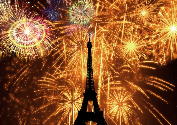 Feuerwerk Eiffelturm — Stockfoto