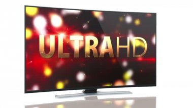 Eğri beyaz ekranda UltraHD akıllı Tv