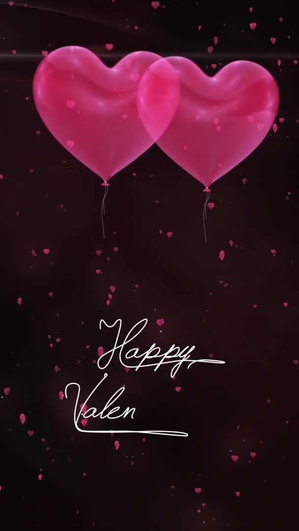 Saludo San Valentín Para Instagram Concepto Amor Con Globos Corazón — Vídeo de stock
